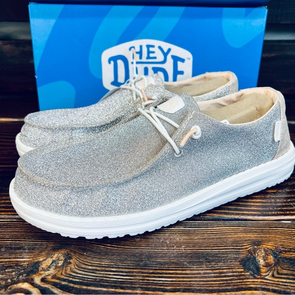 NIB Hey Dude Womens Wendy Metallic Sparkle Rose Gold - Picture 5 of 12